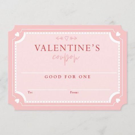 Show your loved one just how much you love them with this sweet and personalized Valentine's Day coupon voucher. A fun and sweet way to show your appreciation and love. We've designed this cute and adorable vintage style Valentine's Day coupon voucher that you can hand write your good for one.... and the to and from section. Valentines Background, Valentine Background, Valentines Coupons, Coupon Ideas, Personalized Valentines, Vintage Valentines, Holiday Celebration, Valentines Cards, Happy Valentines Day