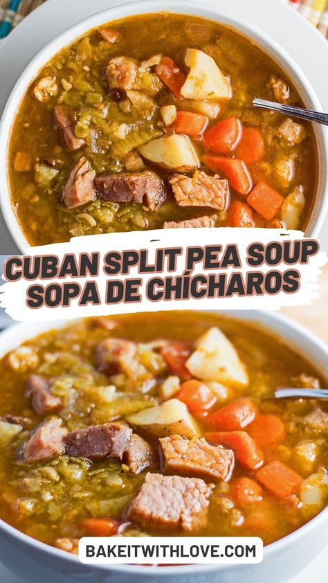 Cuban Split Pea Soup Calabaza Squash, Split Pea Soup, Split Pea, Pea Soup, Red Potatoes, Dinner Table, Instant Pot, Cuba, Split