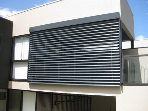 Buy high-quality external window louvres in Sydney, Melbourne, Brisbane, and throughout Australia from Sure Shade. We have many years of industry specific experience and knowledge. The professional team at Sure Shade make your selection of external window louvres easy and convenient. Exterior Blinds, Bahama Shutters, Solar Heat, Louvre Windows, Rv Bus, Outdoor Window, Balcony Grill, Balcony Grill Design, Balcony Railing Design