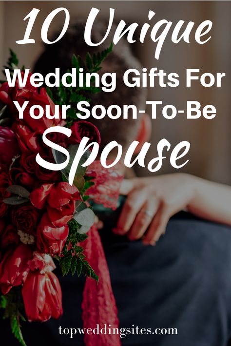 Stumped on what to give your spouse for the bride and groom exchange? Here are 10 unique wedding gift ideas to get you started! #weddinggiftideas #brideandgroomgifts Gifts For Spouse On Wedding Day, Gifts For The Bride From The Groom, Gifts To Give Husband On Wedding Day, Bride Gift From Groom Wedding Day, Groom To Be Gift Ideas, Groom Gift To Bride Ideas, Wedding Gift Ideas For Bride From Groom, Wife Wedding Day Gift, Bride And Groom Gifts To Each Other