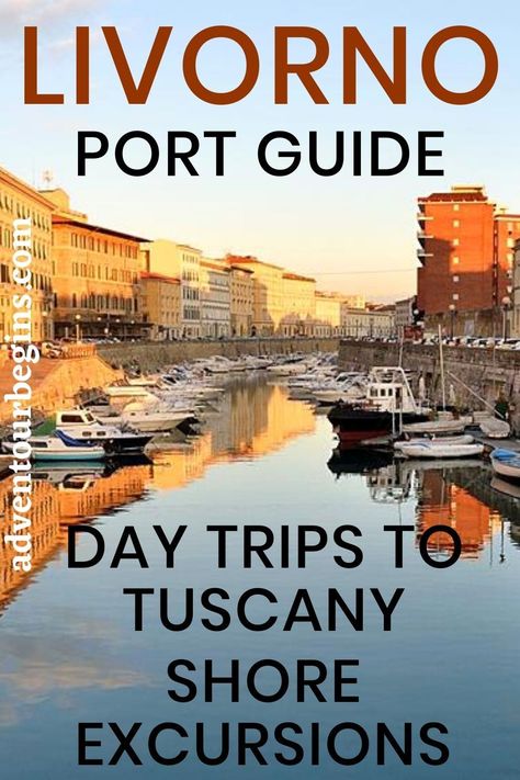 Livorno cruise port guide: cruise terminal info, local transportation, getting around the port. Things to do in Livorno port, day trips to Tuscany (Pisa, Florence, Lucca, Cinque Terre, San Gimignano, Volterra, Siena); the best Livorno shore excursions and Livorno sightseeing. #mediterraneancruise #italy #livorno #cruiseport Livorno Italy, Cruise Terminal, Cruise Ports, Mediterranean Cruise, Cruise Destinations, Travel Italy, Dubrovnik Croatia, Tourist Information, Cruise Port