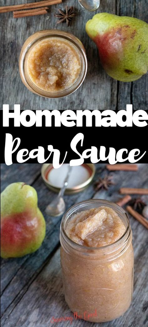 Black Raspberry Jam Recipe, Pear Sauce Recipe, Pear Recipes Easy, Canning Pears, Pear Sauce, Raspberry Jam Recipe, Pear Butter, Canned Pears, Pear Dessert