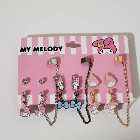 Shoes Hello Kitty, Jewelry Hello Kitty, Hello Kitty Shoes, Hello Kitty Jewelry, Kitty Clothes, Hello Kitty Clothes, Cute Ear Piercings, Melody Hello Kitty, Cuff Earring