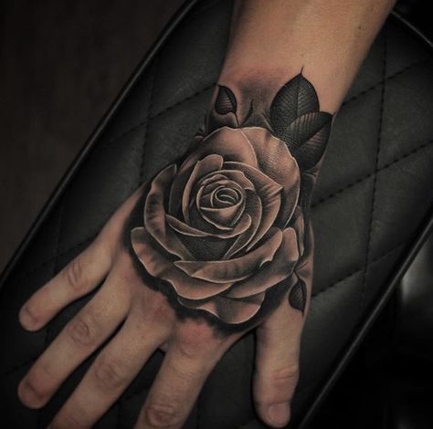 Rose Tattoo On The Hand, Black Rose Hand Tattoo Men, Rose Hand Tattoos For Guys, Hand Rose Tattoo Men, Rose Tattoo Men Hand, Rose Hand Tattoo Men, Tattoo Rose Hand, Mens Rose Tattoo, Hand Tattoos Rose