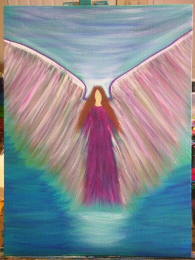 Healing Angels, Painting Lessons, Fairy Angel, Canvas Board, Acrylic Paints, Painting Ideas, Tassel Necklace, Acrylic Painting, Canvas Painting