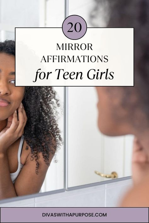 Daily Affirmations For Teenage Girl, Affirmations For Teen Girls, Mirror Affirmations, Affirmation Mirror, Empowering Affirmations, Mirror Words, Christian Affirmations, Self Confidence Quotes