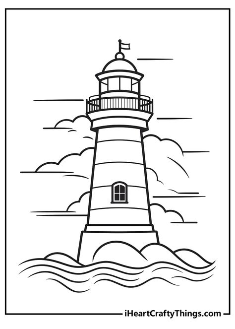 Lighthouse Coloring Pages Breaker Rock Beach Coloring Sheets, Breaker Rock Beach Coloring Pages, Lighthouse Coloring Pages, Lighthouse Coloring, Lighthouse Quilt, Lighthouse Clipart, Lighthouse Inspiration, Lighthouse Drawing, Collage Paper Art