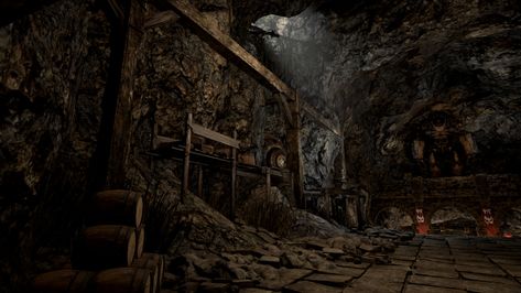 ArtStation - Dwarven Mine Level, Brandon Rush Dwarven Mine, Warhammer Fantasy Roleplay, Dark Brotherhood, Warhammer Fantasy, Puzzle Game, Rush, Road, Architecture