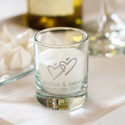 Personalized Wedding Votive Candle Holders Votive Candles Wedding, Wedding Votives, Creative Wedding Favors, Inexpensive Wedding Favors, Wedding Favors And Gifts, Personalized Shot Glass, Glass Votive Candle Holders, Wedding Candle, Best Wedding Favors