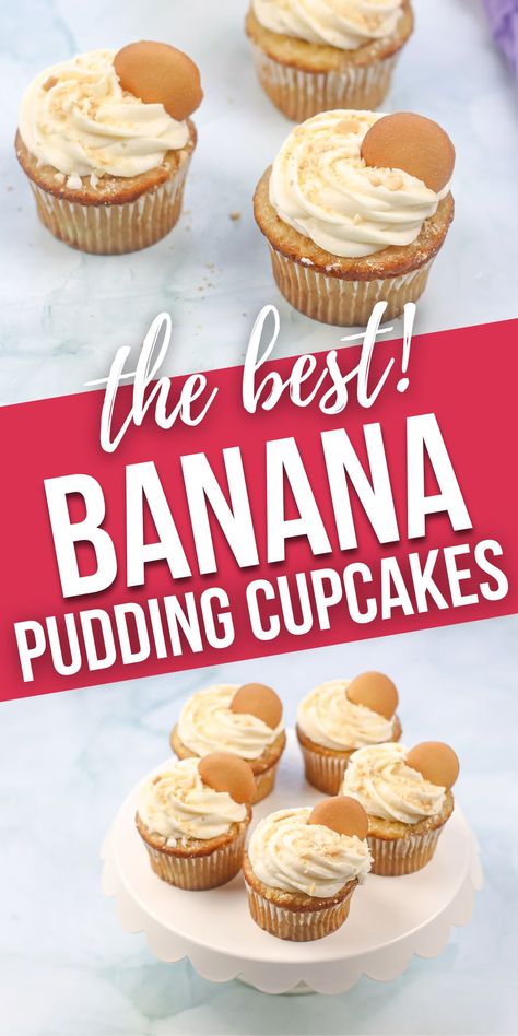 Banana Cream Pudding Cupcakes, Specialty Cupcake Flavors, Crazy Cupcake Flavors, Fun Cupcake Flavors, Cake Flavours Ideas, Southern Cupcakes, Infused Cupcakes Recipes, Cupcake Flavor Ideas, Banana Pudding Cupcake