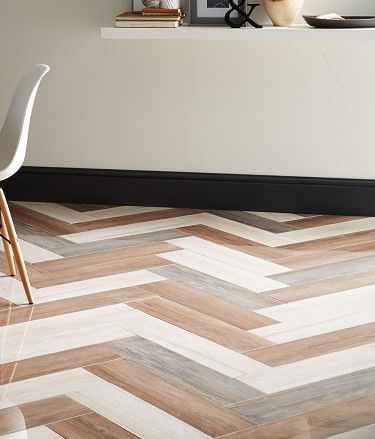 Nayara™ Polished Smoke Tile Wood Effect Porcelain Tiles, Porcelain Bathroom, Natural Tile, Wood Floor Design, Wood Tiles, Herringbone Wood, Topps Tiles, Ceramic Floor Tile, Living Room Tiles