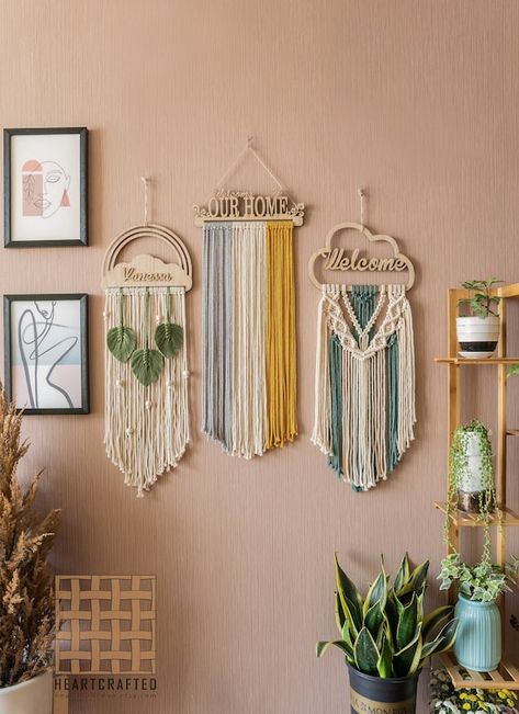 @Docadil - Discover Handmade Treasures and Must-Have Gems on Etsy - Benable Macrame Name Wall Hanging, Macrame Name, Pola Macrame, Kids Room Sign, Macrame Baby, Wood Name Sign, Macrame Wall Decor, Custom Baby Gifts, Boho Nursery Decor