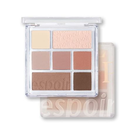 ESPOIR Real Eye Palette #9 Depth | Everyday Multi-Use Long-Lasting and Blendable 7 Colors Eyeshadow Palette for Eyeshadow Base and Cheeks Makeup | Warm, Cool, Neutrals | Korean Makeup Cheeks Makeup, Korean Eyeshadow, Cool Neutrals, Korea Makeup, Cheek Makeup, Makeup Eyeshadow Palette, Cheek Palette, Eyeshadow Base, Eye Palette