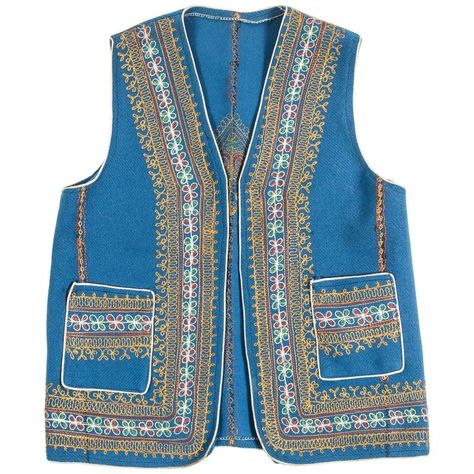 Authentic Ottoman Turkish Blue Vest Turkish Vest, Chinese Embroidered, Antique Ottoman, Boho Inspiration, Blue Vest, Red Vest, Embroidered Wool, Blue Vests, Wool Vest