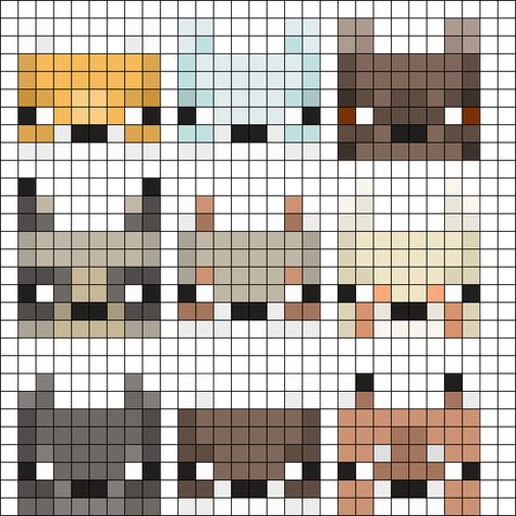 Minecraft Foxes :D Perler Bead Pattern | Bead Sprites | Animals Fuse Bead Patterns Minecraft Fox Perler Beads, Minecraft Fox Pixel Art, Minecraft Cat Pixel Art, Fox Bead Pattern, Minecraft Wall Pattern, Fox Perler Bead Pattern, Fox Pixel Art, Noah Crafts, Minecraft Quilt