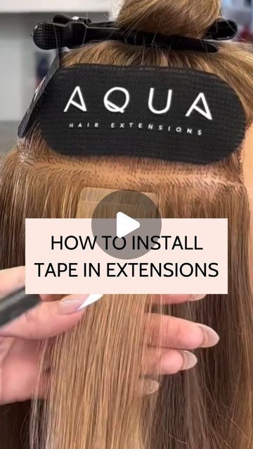 Aqua Hair Extensions on Instagram: "Talk about satisfying 👀 Follow along with AQUA Educator @thevalleymane to learn how to properly install Tape In Extensions, the fastest way to get long tresses in minutes!   #tapeinextensions #aquahairextensions #tapein #howto #hairstylist #hairextensionspecialist #haireducation #hairextensionsalon #hairextensioneducation #haireducator #tutorial #hairtutorial #hairextensions" Hairstyles Tape In Extensions, Highlights With Tape In Extensions, Install Tape In Hair Extensions, How To Place Tape In Extensions, Tap In Hair Extensions, How To Apply Tape In Hair Extensions, How To Tape In Hair Extensions, Tape In Extensions Tutorial, How To Put In Tape In Hair Extensions