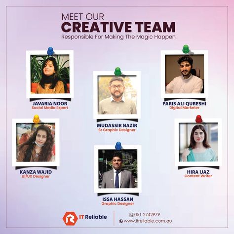 Meet Our Team Design Graphics, Team Introduction Design, Meet Our Team Design, Introduction Design, Team Introduction, Meet Our Team, Team Design, Social Media Expert, Design Graphics