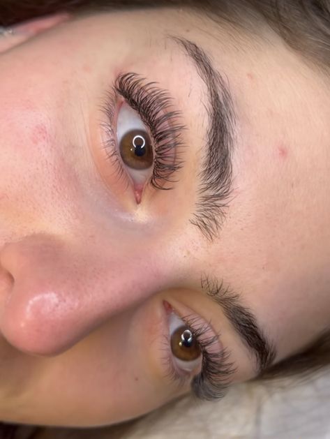 Wispy Lashes With Bottoms, Curled Lash Extensions, Bambi Eyelash Extensions, Medium Volume Lash Extensions, Doll Eye Classic Lash Extensions, Wispy Fairy Lash Extensions, Lash Extensions Doll Eye, Doll Eye Lashes Extension, Short Hybrid Lash Extensions