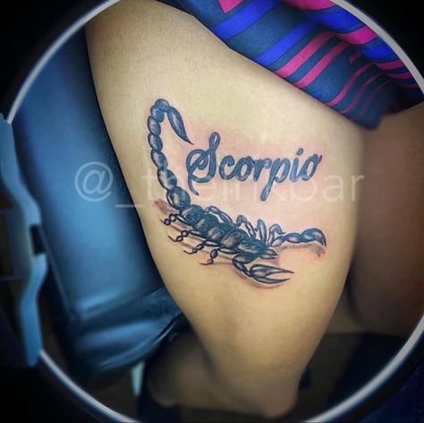 Scorpio Word Tattoo, Scorpio Wrist Tattoo, Scorpio Thigh Tattoo, Arizona Tattoo, Cute Tattoos On Wrist, Arabic Tattoo Quotes, Tattoos For Black Skin, Female Tattoo Artists, Dope Tattoos For Women