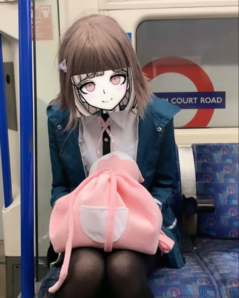 #chiaki #aesthetic #photo #photography #anime #pink #london #cute #instagram #inspiration Chiaki Nanami Redesign, Chiaki Aesthetic, Chiaki Nanami Fanart, Chiaki Nanami Pfp, Chiaki Nanami Icons, Chiaki Cosplay, Chiaki Icon, Chiaki Nanami Cosplay, Pink Uniform