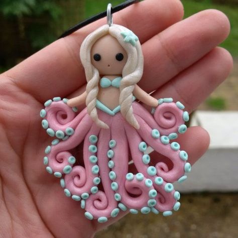 1000+ ideas about Clay Crafts on Pinterest | Polymer clay crafts ... Tentacle Mermaid, Mermaid Chibi, Polymer Clay Octopus, Octopus Girl, Clay Octopus, Polymer Clay Kunst, Girl Chibi, Polymer Clay Ornaments, Polymer Clay Diy