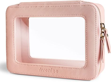 Amazon.com: Aveniee Clear Makeup Bag Organizer, Portable Travel Toiletry Cosmetic Bag Case for Women, Heavy Duty Make Up Pouch with Transparent Vinyl Windows & Gold Zippers(Pink) : Clothing, Shoes & Jewelry Clear Makeup Bag, Makeup Bag Organizer, Vinyl Windows, Clear Makeup, Make Up Pouch, Clear Makeup Bags, Small Makeup Bag, Makeup Travel Case, Makeup Bag Organization