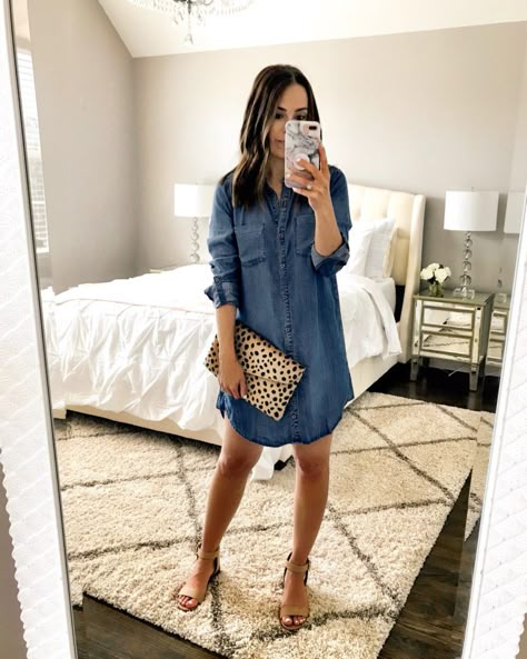 Friday Favorites Denim Shirt Dress Outfit, Denim Dress Outfit, Getaway Outfit, Looks Jeans, Shirt Dress Outfit, Instagram Outfits, Denim Shirt Dress, Chambray Dress, Summer Dress Outfits