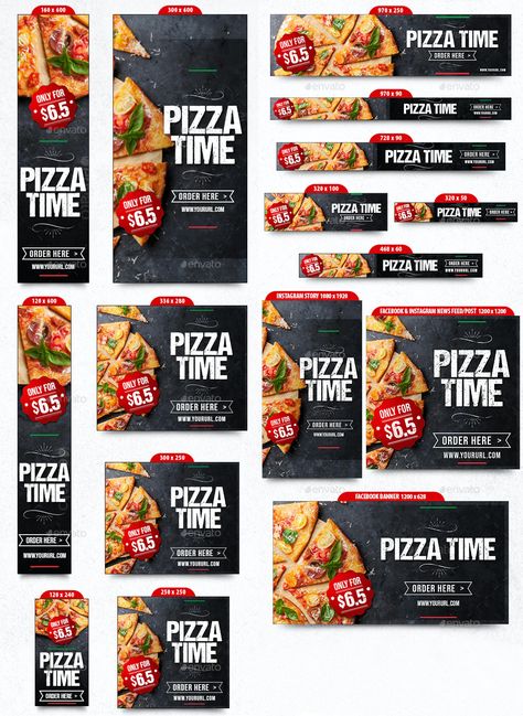 Pizza Banners Design Template PSD Pizza Campaign Ideas, Banner Font Design, Flag Design Ideas, Pizza Banner, Instagram News Feed, Website Slider, Ads Social Media, Banners Template, Banners Design