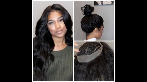 360 lace frontal install! NO GLUE, TAPE, OR GEL [Video]  Read the article here - http://blackhairinformation.com/video-gallery/360-lace-frontal-install-no-glue-tape-gel-video/ 360 Sew In Hairstyles, 360 Sew In Weave, Overnight Rice, Wig Customization, Frontal Install, Natural Hair Routine, 360 Frontal, Sew In Hairstyles, Fast Hair