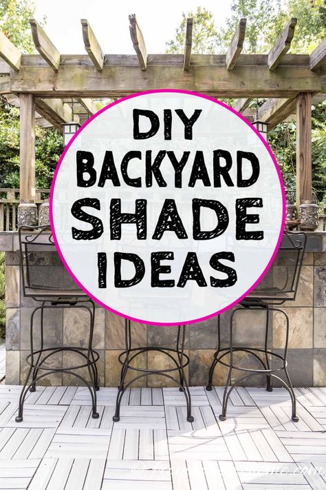 I love these outdoor shade ideas for my backyard garden design. The DIY shade canopies are so simple to make, look beautiful and will keep your deck or patio cool in the summer sun. #fromhousetohome #shadeideas #gazebo #pergola #deckstructures #gardenideas #patiosanddecks #structures #gardeningforbeginners Diy Backyard Shade Ideas, Diy Backyard Shade, Outdoor Shade Ideas, Backyard Shade Ideas, Patio Cover Ideas, Ombra Pergola, Diy Patio Cover, Deck Shade, Deck Or Patio