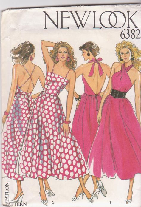 60s Vintage Fashion, 1980s Fashion Women, Sewing Designs, Estilo Kardashian, Sundress Pattern, New Look Patterns, Patron Vintage, Fashion Illustration Vintage, Diy Vetement