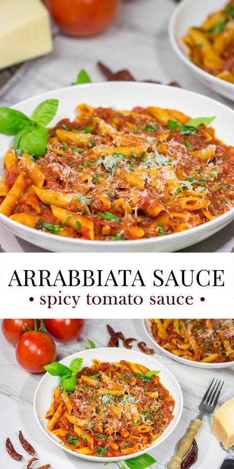 Arrabbiata Sauce Recipe, Spicy Red Sauce Pasta, Red Wine Pasta Sauce, Spicy Pasta Sauce, Wine Pasta Sauce, Pasta Sauce Recipes Easy, White Wine Pasta Sauce, Red Sauce Pasta Recipe, Arrabbiata Sauce