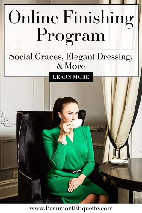 Are you ready to refine your style, enhance your confidence, and exude elegance in your life? Join renowned etiquette and manners expert Myka Meier in her exclusive online finishing course, presented by Beaumont Etiquette. From how to become more polished to how to look and feel your best, this course will guide you through the essential elements of sophisticated grace. Elevate your social skills and become more confident as you unlock your most confident self. Click the link to access today! Social Etiquette, Become More Confident, Business Etiquette, The Plaza Hotel, Etiquette And Manners, Group Training, Celebrity Makeup Artist, Plaza Hotel, The Plaza