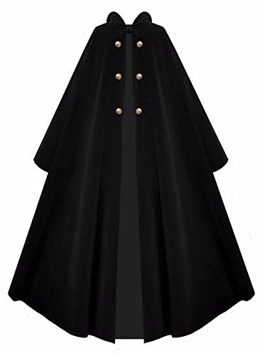 Medieval Cape, Cloak Black, Gothic Medieval, Black Cloak, Cape Cloak, Old Fashion Dresses, Fantasy Clothing, Character Outfits, Historical Fashion