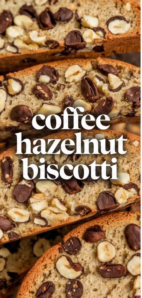 A photo of Coffee Hazelnut Biscotti Recipe Hazelnut Biscotti Recipe, Hazelnut Biscotti, Gluten Free Biscotti, Raisin Cookie Recipe, Caprese Recipes, Cozy Brunch, Coffee Granules, Biscotti Recipe, Espresso Powder