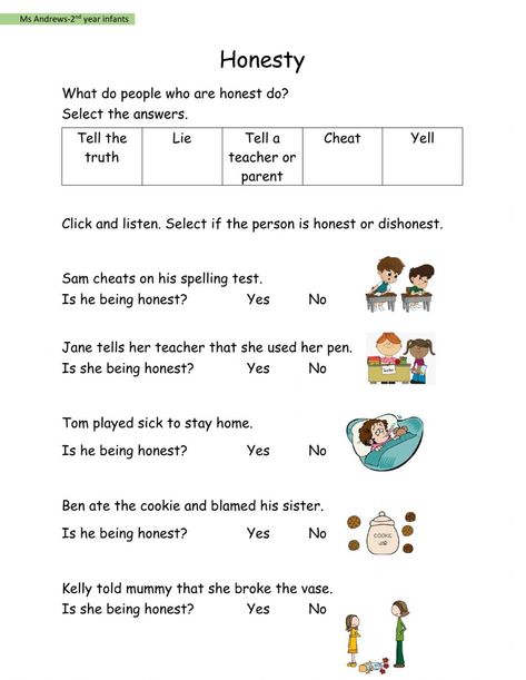 Honesty Worksheets Free Printable, Honesty Worksheet, Honesty Pictures, Honesty Lesson, Values Clarification, Esl English, Feelings Activities, Kindness Activities, Living Skills