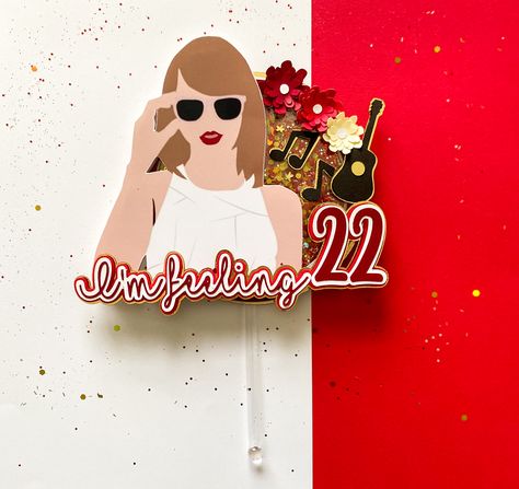 Taylor Swift Cake Topper, Birthday Party Taylor Swift, Taylor Swift Party Decorations, 22 Cake, Maria Taylor, Taylor Swift Cake, Swift Party, 22 Taylor, Taylor Swift 22