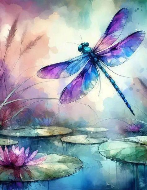 Dragonfly Illustration, Dragonfly Artwork, Dragonfly Images, Dragonfly Painting, Dragonfly Tattoo Design, Watercolor Dragonfly, Beautiful Butterfly Pictures, Bee Painting, Dragonfly Art