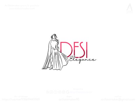 Desi elegance logo design by arifanimaker on Dribbble Saree Logo Design Ideas, 2nd October Gandhi Jayanti Drawing, Desi Logo, Indian Logo Design, Boutique Names Ideas, Clothes Logo, Indian Logo, Punjabi Boutique, 2nd October