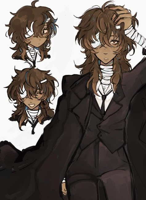 art by @/shiinaszn on twt Soukoku Genderbend, Fem Dazai Fanart, Female Dazai Fanart, Fem Poe Bsd, Genderbend Bsd, Fem Fyolai, Yuan Bsd, Bungo Stray Dogs Oc, Female Dazai