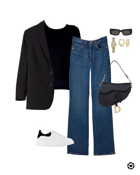 The perfect mix for fall. Discover even more ideas for you Spring Summer Capsule Wardrobe, Off Duty Outfits, Day Time, Long T Shirt, Fashion Attire, Dressy Outfits, Basic Outfits, Casual Fall Outfits, Turn Up