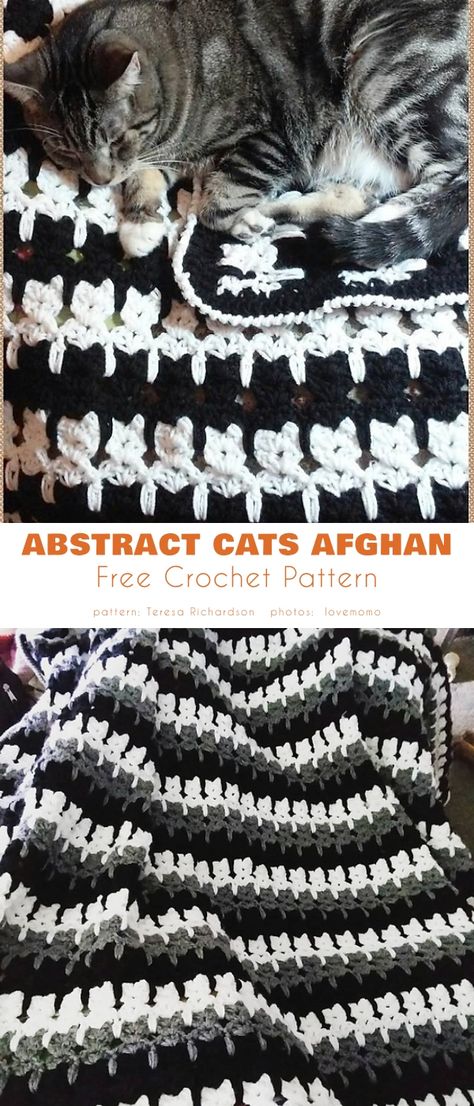 Black Cat White Cat Blanket Free Patterns | Your Crochet Blanket Ideas Crochet, Cat Stitch, Kat Haken, Cat Motif, Crochet Cat Pattern, Cat White, Blanket Ideas, Cat Blanket, Manta Crochet