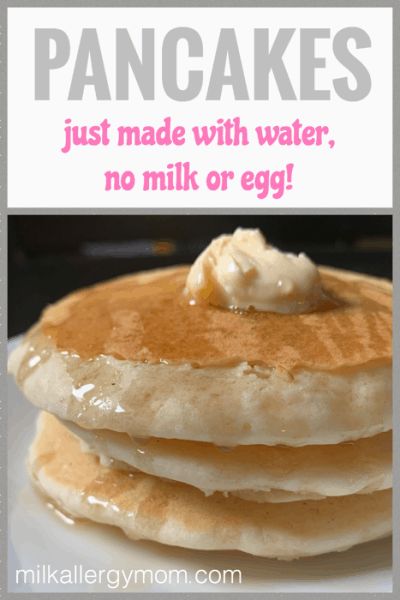 Easy Pancakes Made with Just Water, No Milk. No egg, either for our vegan friends. And loved by our food allergy community. These would be great for feeding a crowd on Christmas! See post for recipe and video! Vegan Pancake Mix, Egg Free Pancakes, Milk Allergy Mom, Pancake Mix Recipe, Dairy Free Pancakes, Vegan Pancake Recipes, Pancake Recipe Easy, No Egg Pancakes, Egg Free Recipes