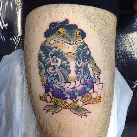 Sumo Tattoo, Flash Illustration, Ornate Tattoo, Oni Mask Tattoo, Origami Tattoo, Frog Tattoo, Band Tattoo Designs, Frog Tattoos, Japanese Tattoos