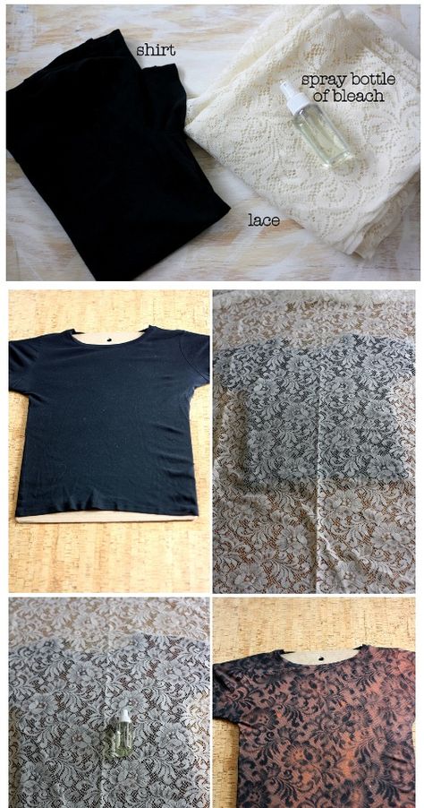 Bleach Spray, Bleach Shirt Diy, Shirt Makeover, Tie Dye Patterns Diy, Bleach Pen, Diy Tie Dye Shirts, Tie Dye Crafts, How To Tie Dye, Music Symbols