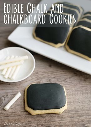 Chalkboard Cookies, Edible Chalk, Diy Easy Recipes, Dessert Aux Fruits, Snacks Für Party, School Party, Food Crafts, Sweets Treats, Finger Food