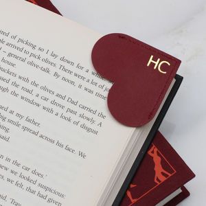 Personalised Mother's Day Gifts & Ideas | notonthehighstreet.com Heart Bookmark, Corner Bookmark, Leather Heart, Corner Bookmarks, Body Creams, Leather Bookmark, Christmas Stocking Fillers, Bespoke Gifts, Personalized Initials