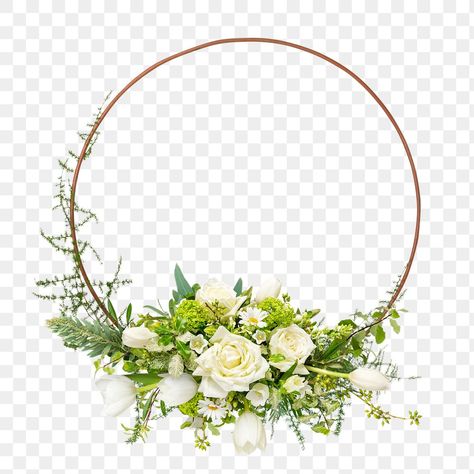 Flower Round Frame, White Rose Png, White Flower Png, Bouquet Frame, Flower Png Images, Flower Frame Png, Frame Collage, Reception Backdrop, Photo Elements