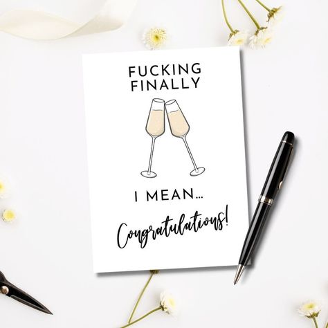 Engagement Card Ideas Diy, Funny Wedding Cards Congratulations, Funny Wedding Congratulations, Indian Styling, Engagement Congratulations Card, Wedding Card Funny, Wedding Card Congratulations, Engagement Greetings, Funny Congratulations Cards