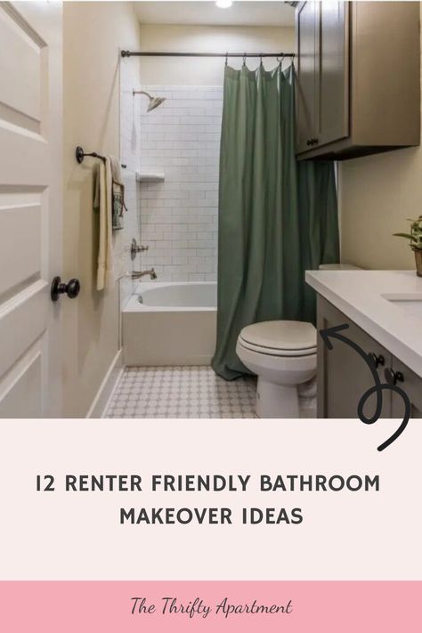 Are you a renter looking to spruce up your bathroom but feeling limited by your landlord’s restrictions? For some of us, the bathroom is our private sanctuary and safe haven. It’s our place of calm Renter Friendly Bathroom Makeover, Ugly Bathroom Makeover, Small Rental Bathroom, Rental Bathroom Makeover, Bathroom Makeover Ideas, Hang Towels In Bathroom, Rental Bathroom, Renters Decorating, Bathroom Improvements